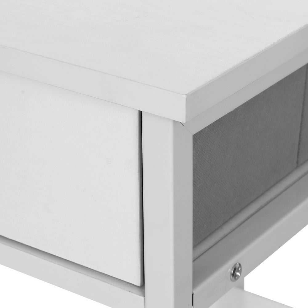 Desks - Computer Desk Drawer Shelves Study Table 120CM White