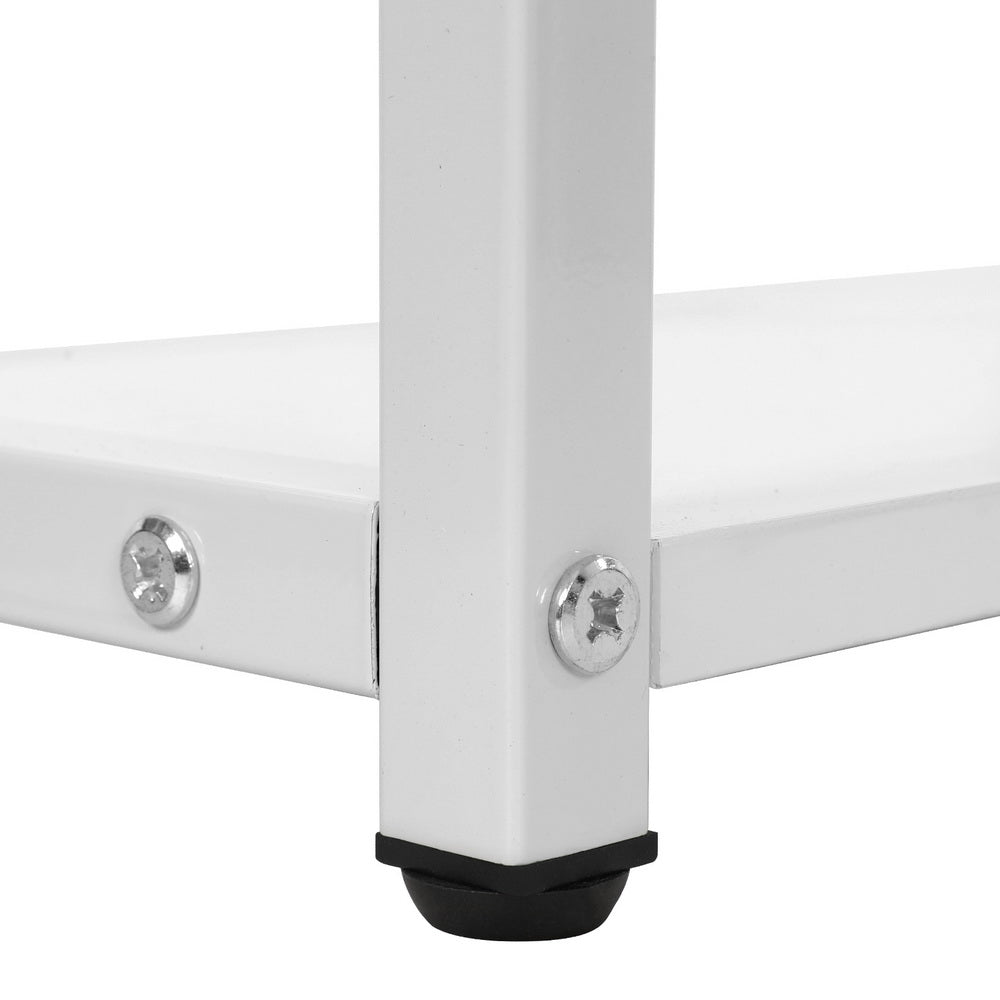 White colour - Computer Desk Drawer Shelves Study Table 120CM White