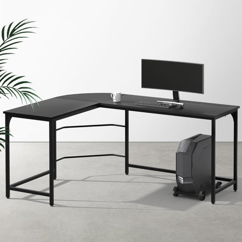 Computer Desk L-Shape Cpu Stand Black 147Cm