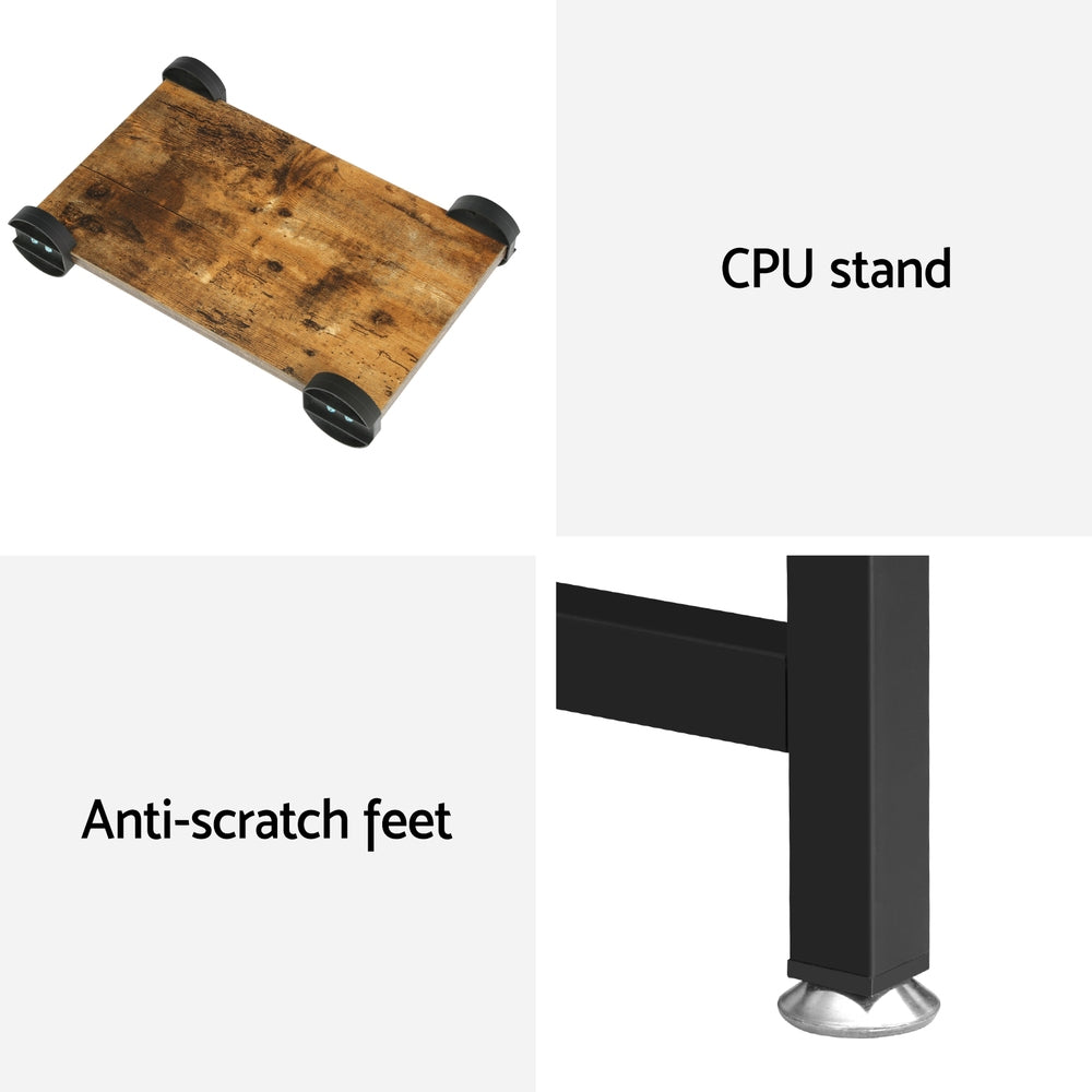 Computer Desk L-Shape CPU Stand Brown 147CM | Desks