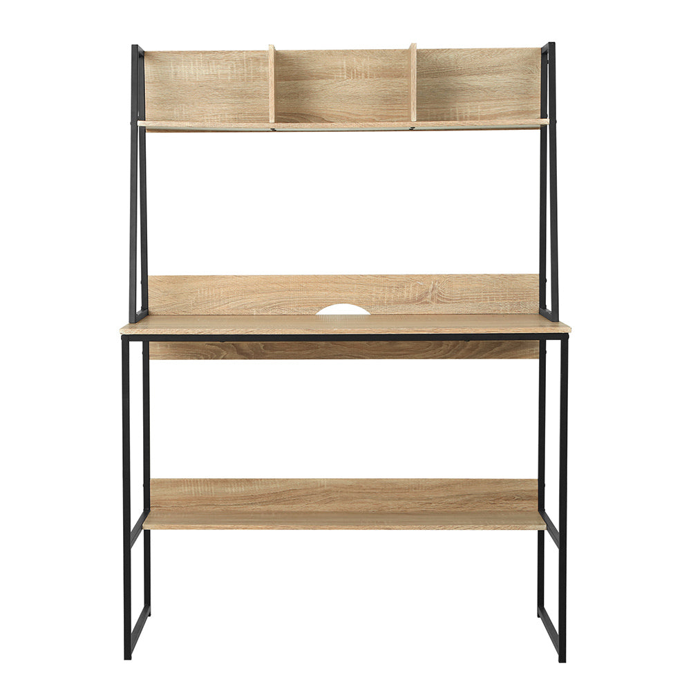 Computer Desk Bookshelf Storage 100Cm Oak, Oak colour