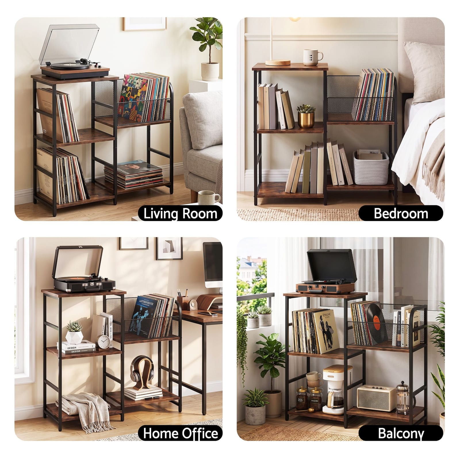 Record Player Stand With Storage 76x30x77cm