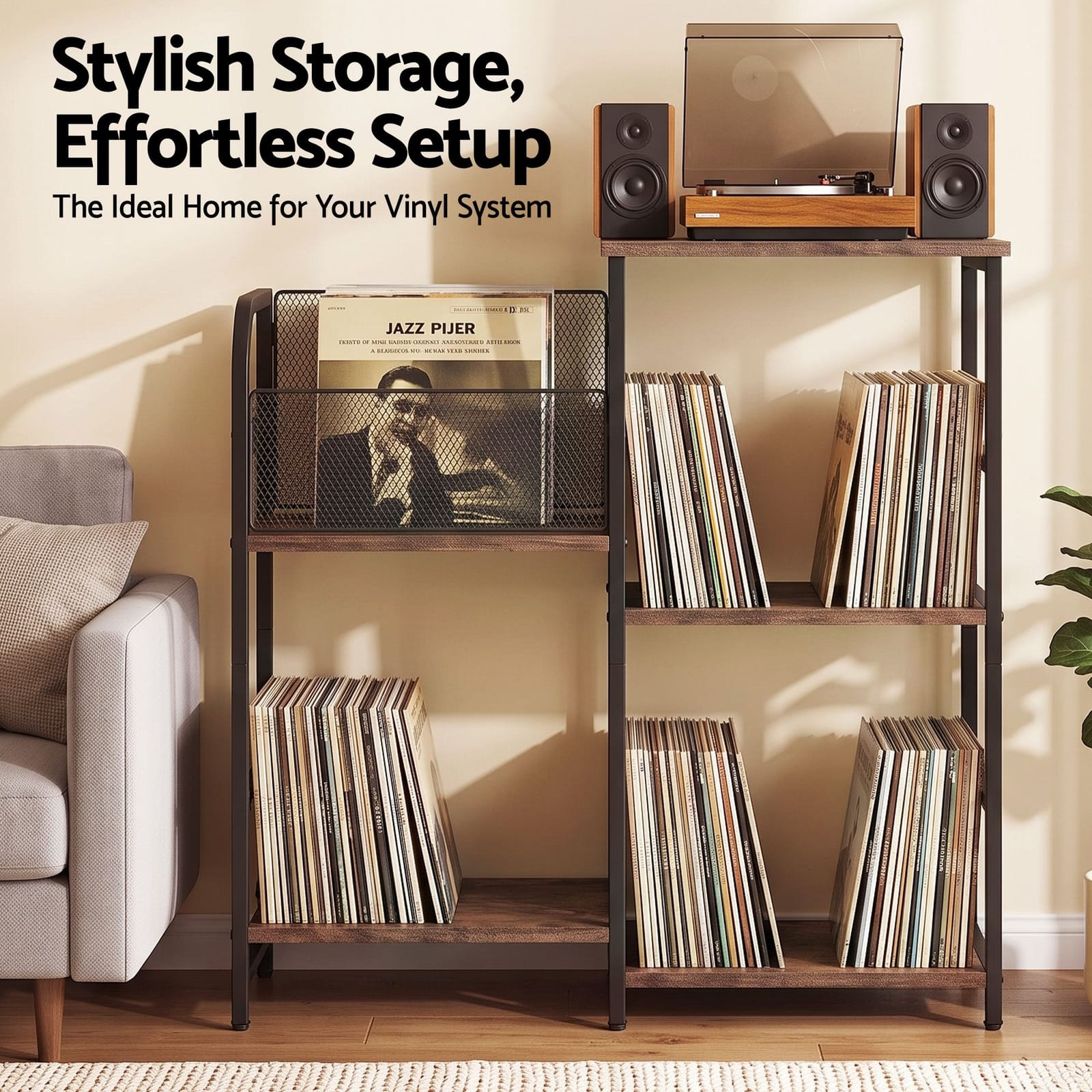 Record Player Stand With Storage 76x30x77cm