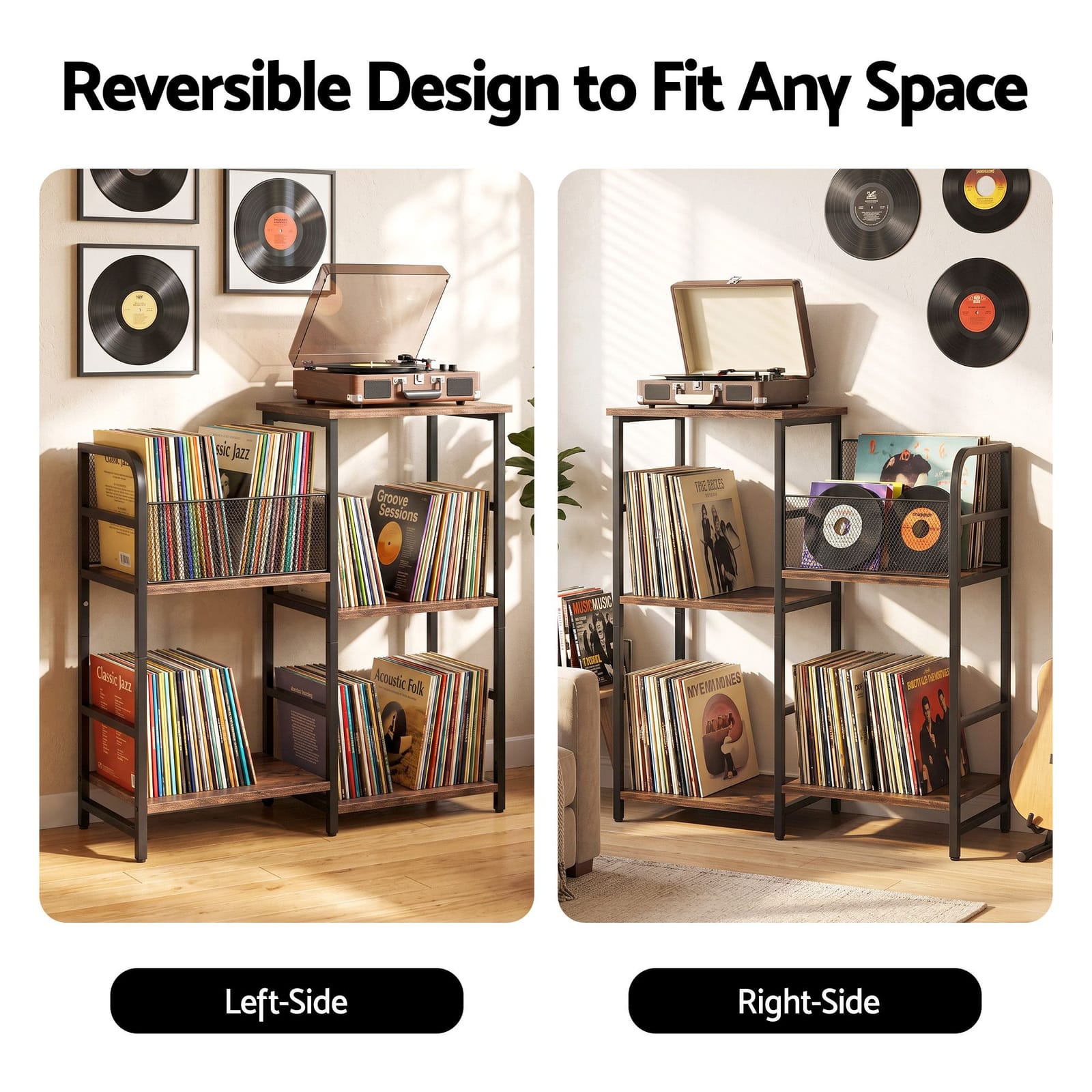 Record Player Stand With Storage 76x30x77cm