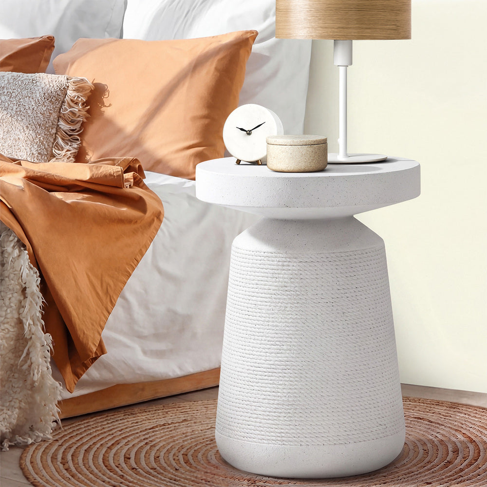 Coffee Bedside Table Nightstand White