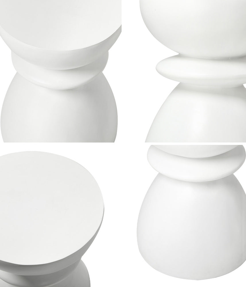 Side Table Round Coffee Stool Stone Stand Modern Decor Furniture