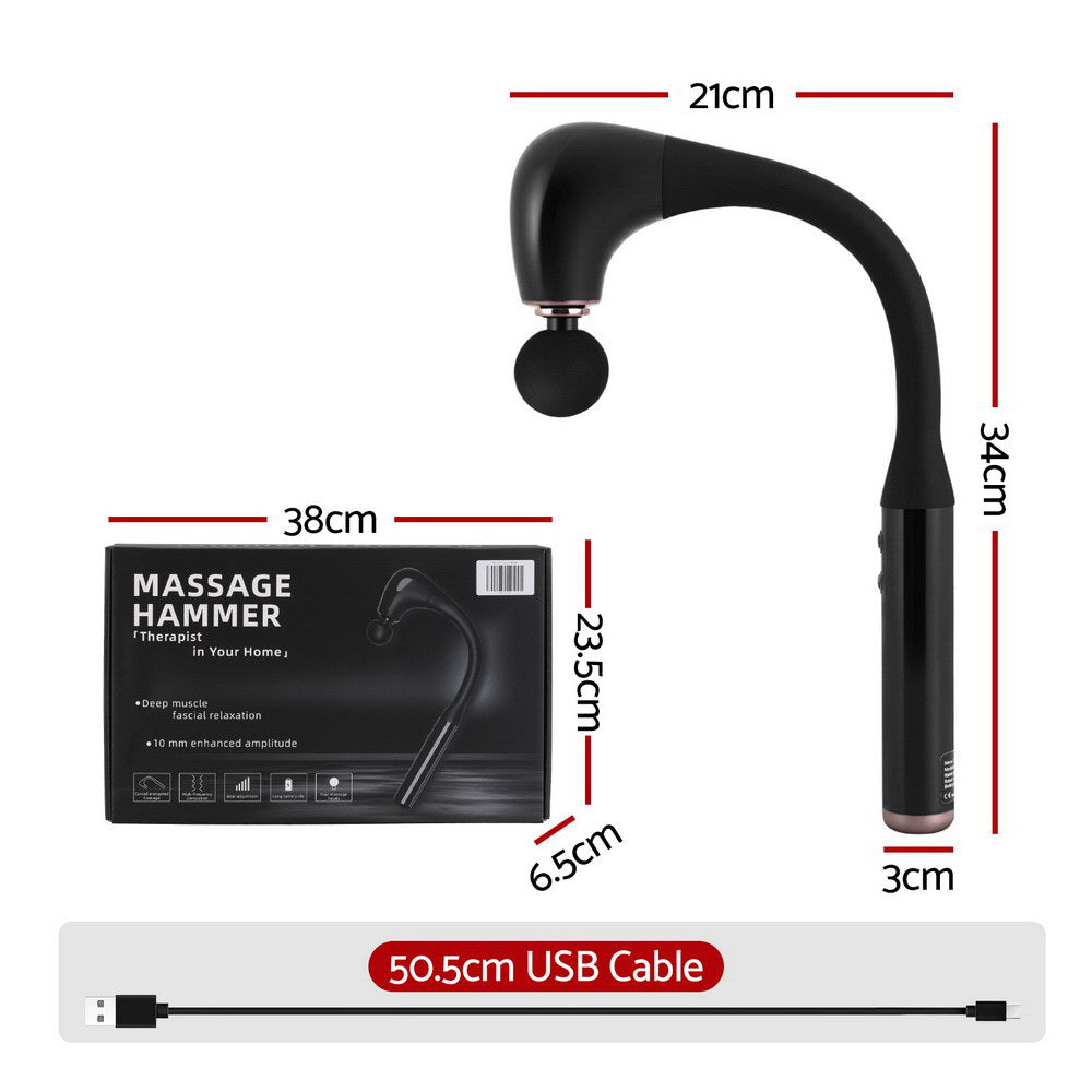 Massage Gun U-shaped Extended Handle Percussion Massager 4 Heads