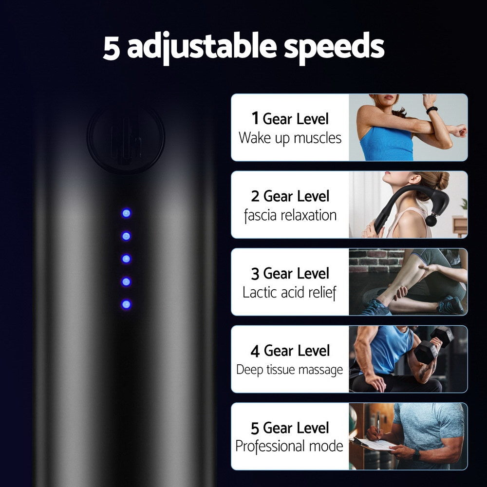 Massage Gun U-shaped Extended Handle Percussion Massager 4 Heads