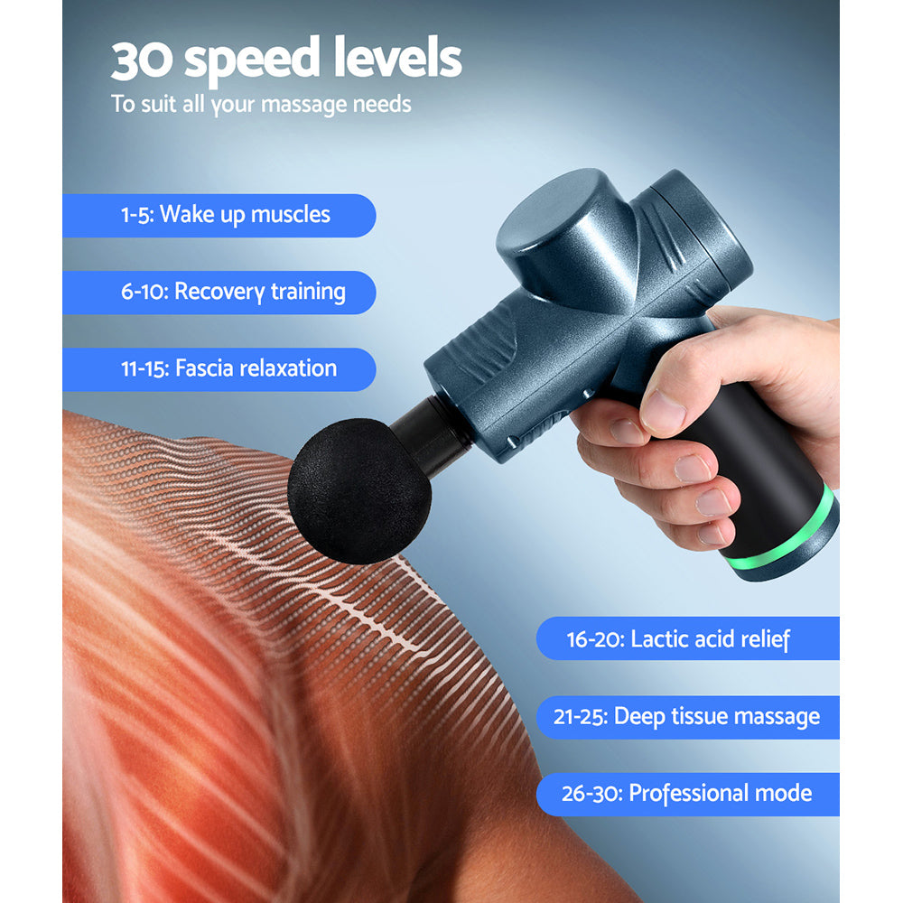 30-Speed Blue/Green/Purple Massage Gun for Muscle Massager Bliss