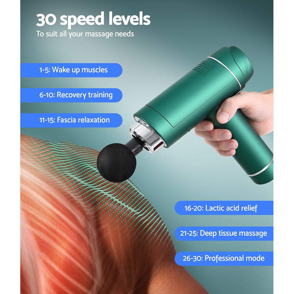 30-Speed Blue/Green/Purple Massage Gun for Muscle Massager Bliss