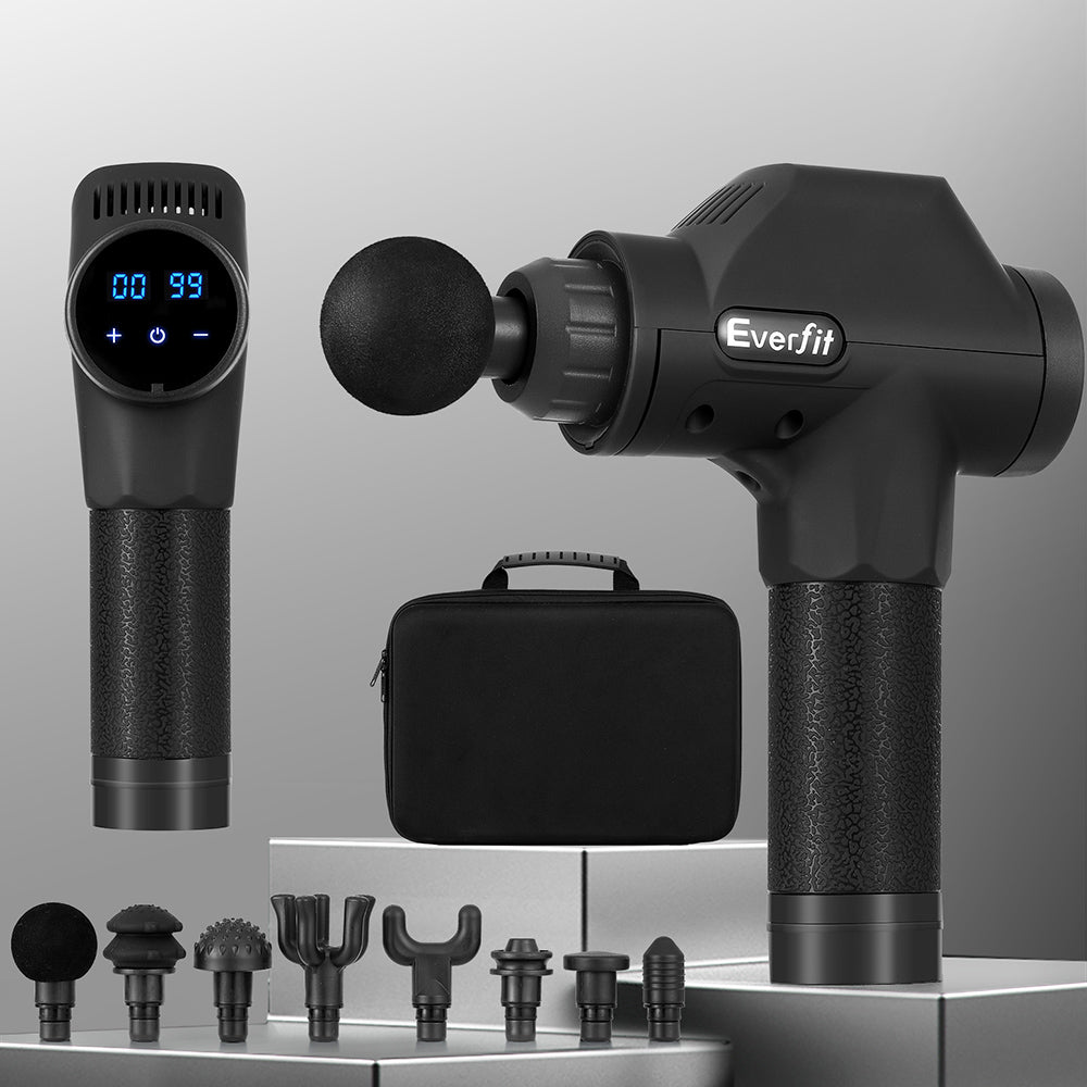 Massage Gun 30 Speed 8 Heads Chargeable Black