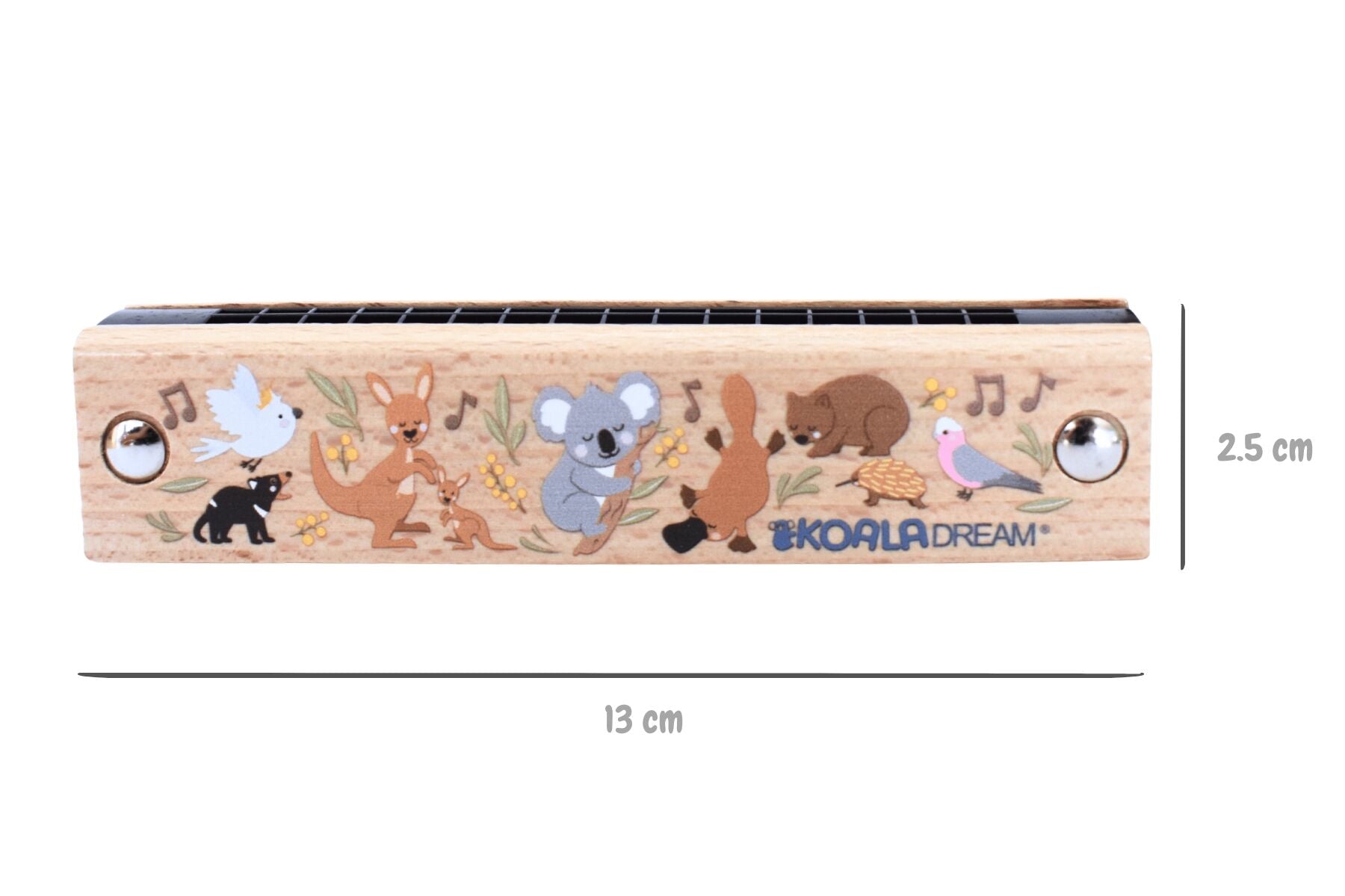 Wooden Harmonica Toy Instrument 13x2x2.5cm