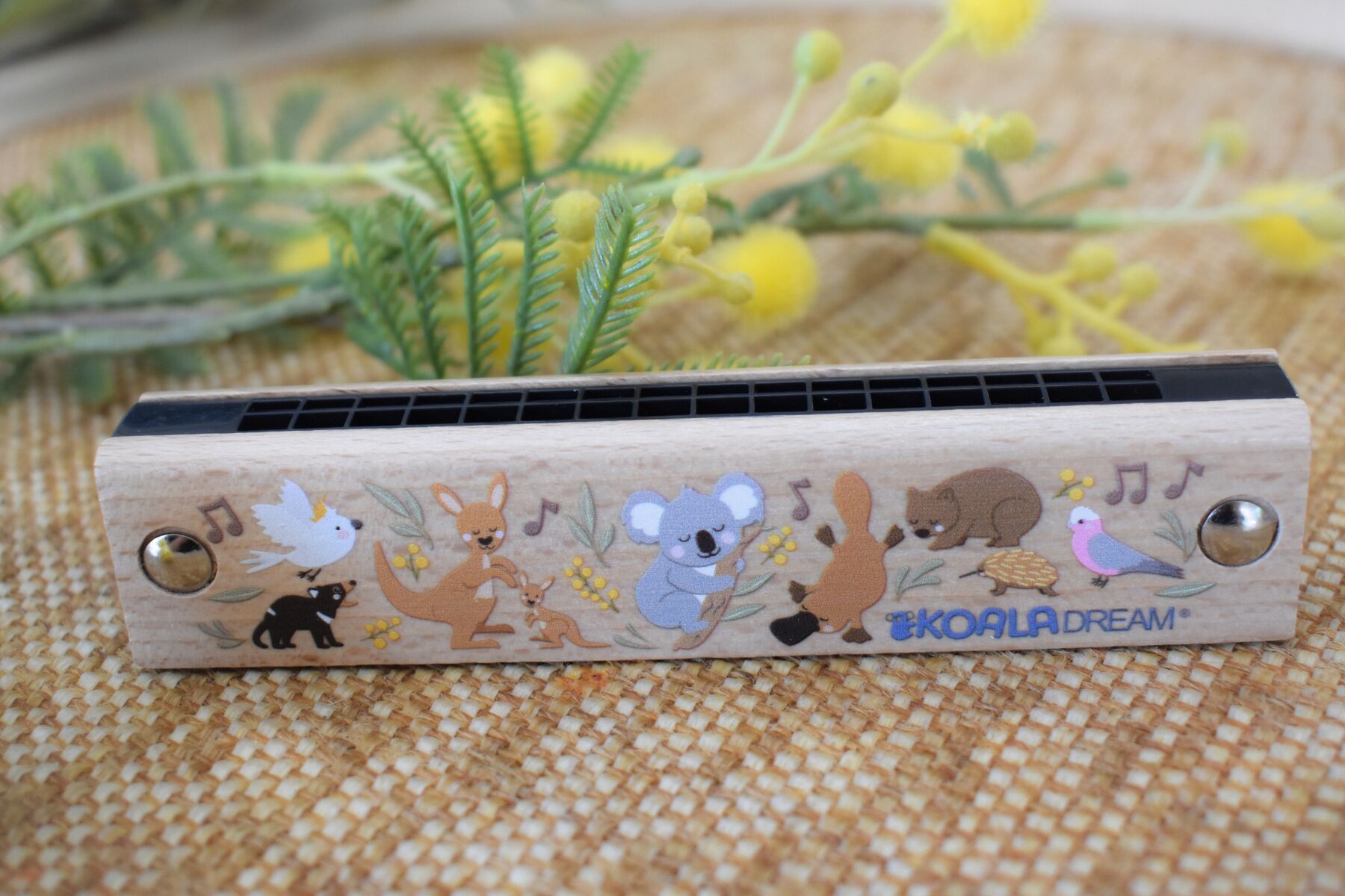 Wooden Harmonica Toy Instrument 13x2x2.5cm