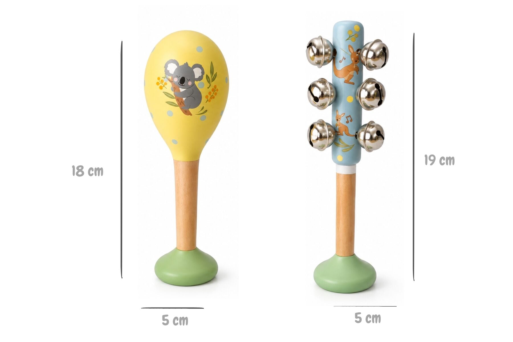 Musical Toy Maraca Set Yellow 5.5x5.5x18cm