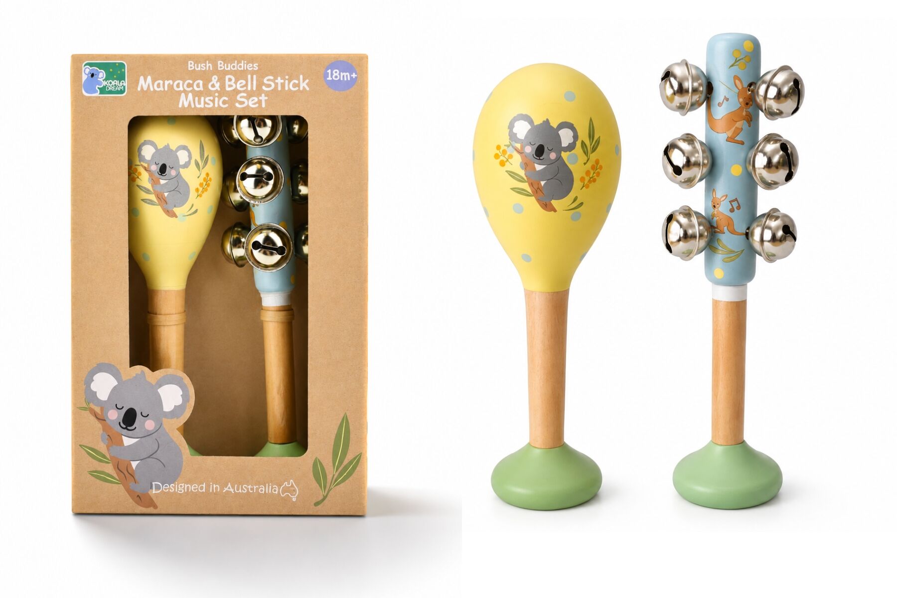 Musical Toy Maraca Set Yellow 5.5x5.5x18cm