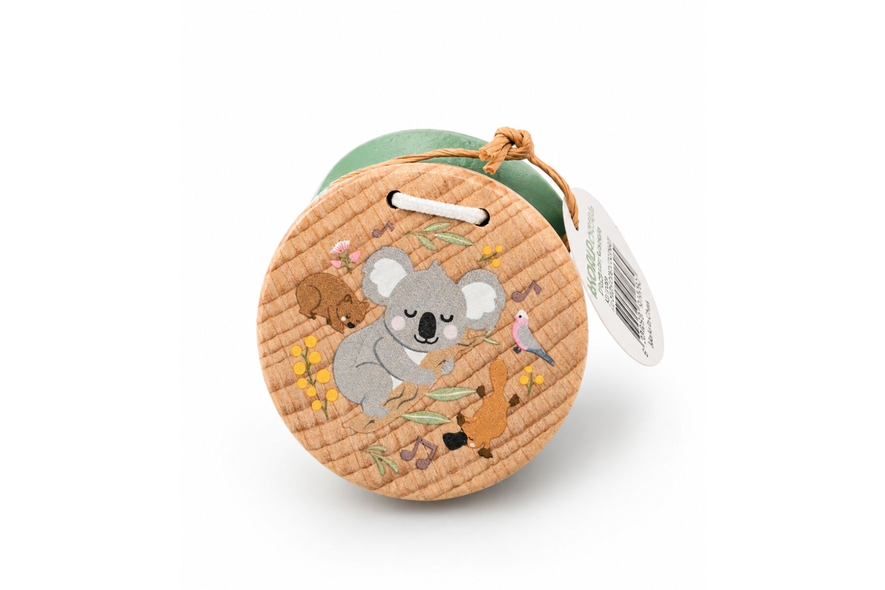 Wooden Castanets Set Green 5.3x5.3x2.3cm