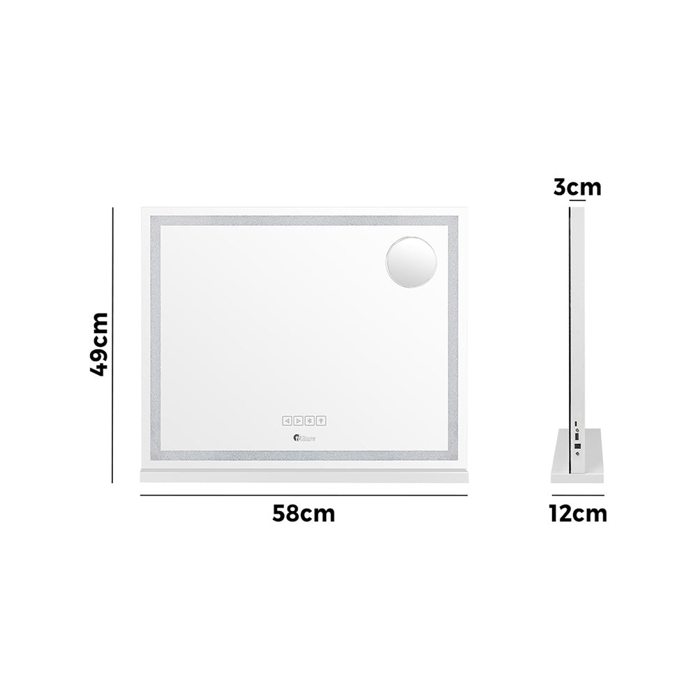 Bluetooth Makeup Mirror Crystal LED 58x49cm
