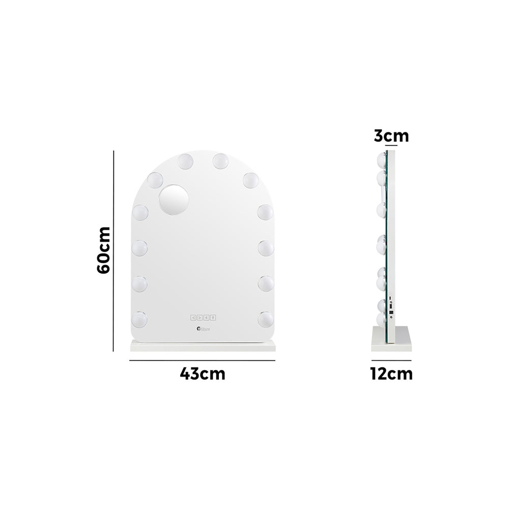 LED Arched Makeup Mirror Bluetooth 61x43cm