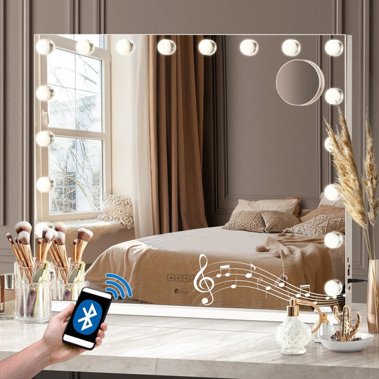 Bluetooth Hollywood Makeup Mirrors with LED Light Vanity