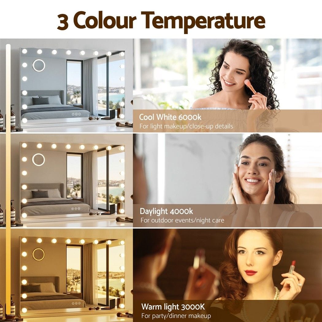 Hollywood Vanity Mirror 90x60cm 18 LED Bulbs | Simpledeals