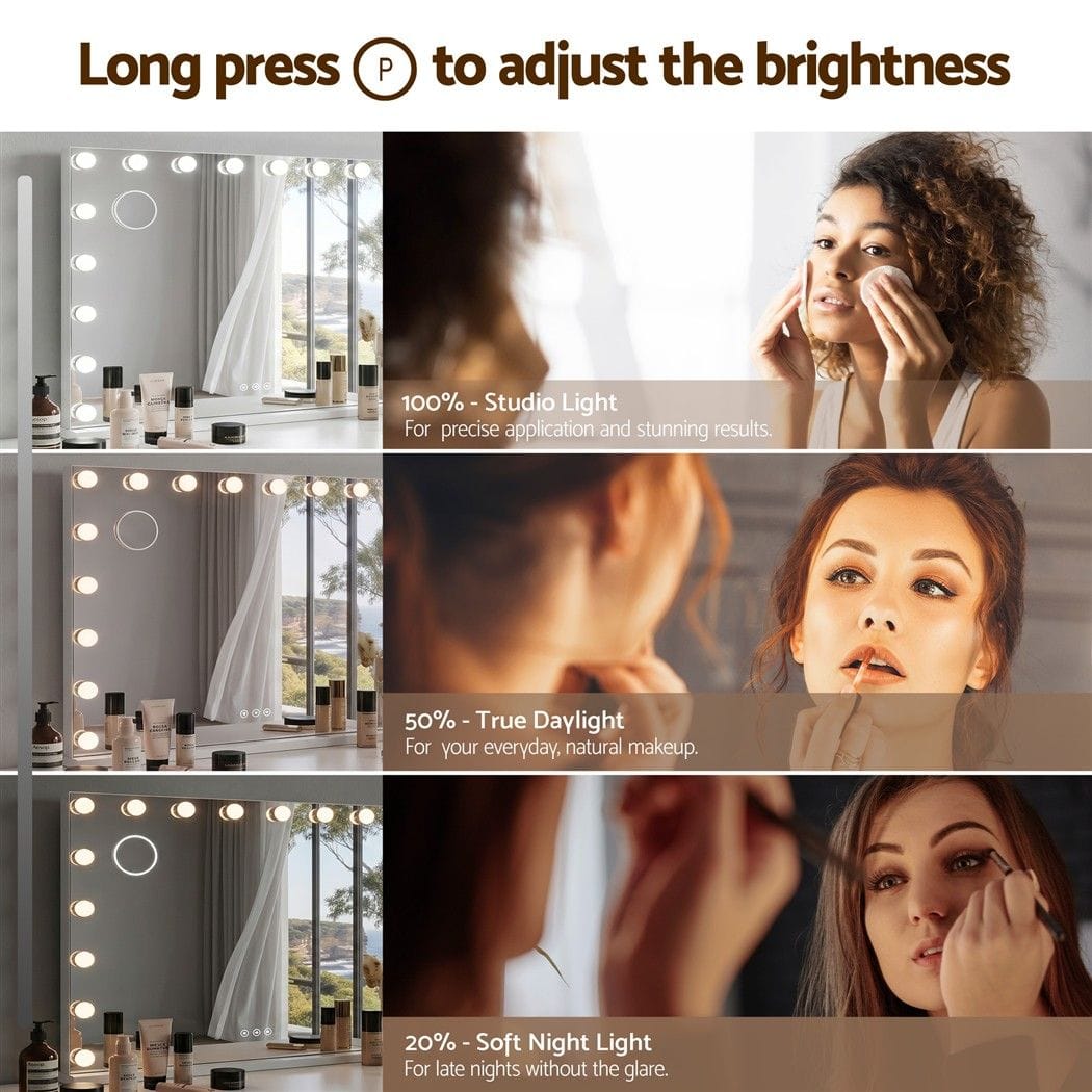 Hollywood Vanity Mirror 90x60cm 18 LED Bulbs | Simpledeals