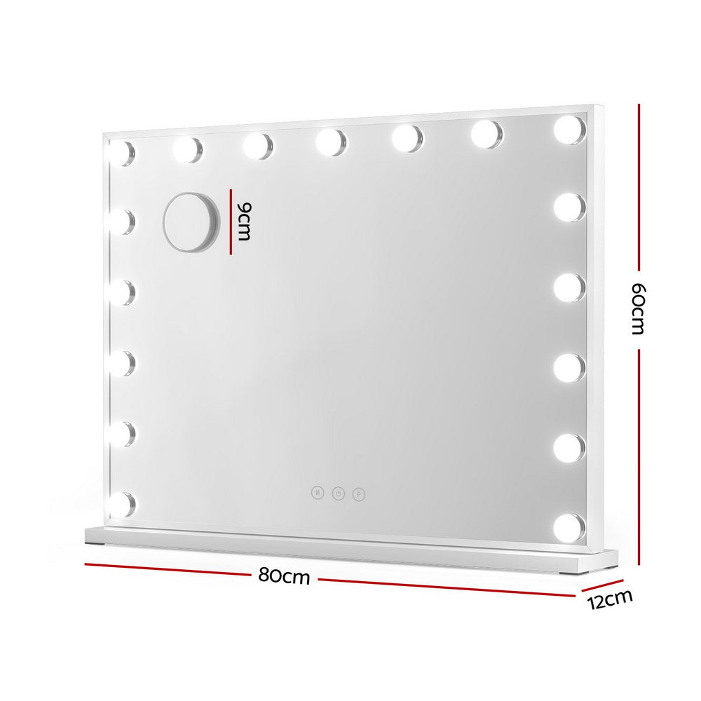 Makeup Mirror Hollywood Vanity with LED Light Tabletop Wall