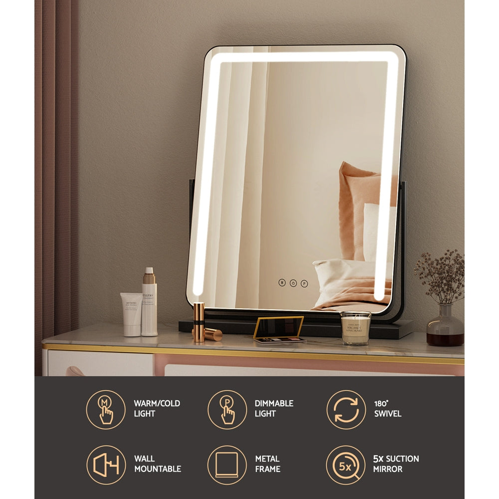 Makeup Mirror with Lights Hollywood Vanity Tabletop LED Mirrors 40X50CM