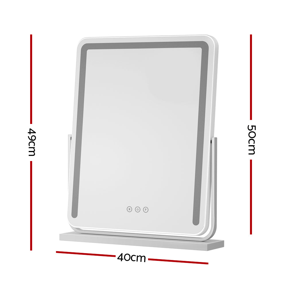 Makeup Mirror 40x50cm Hollywood Vanity with LED Light Strip Rotation