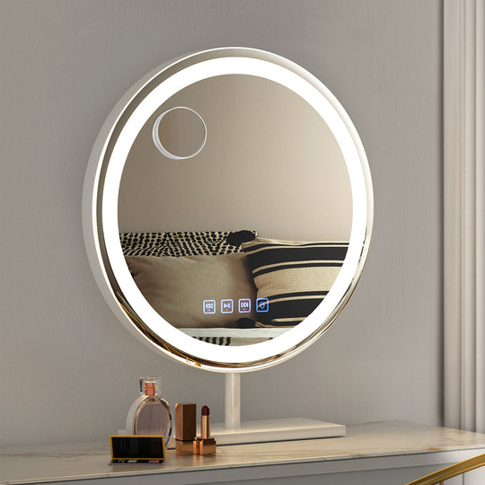 Round Hollywood Vanity LED Makeup Mirror - 40x40CM with Mirrors