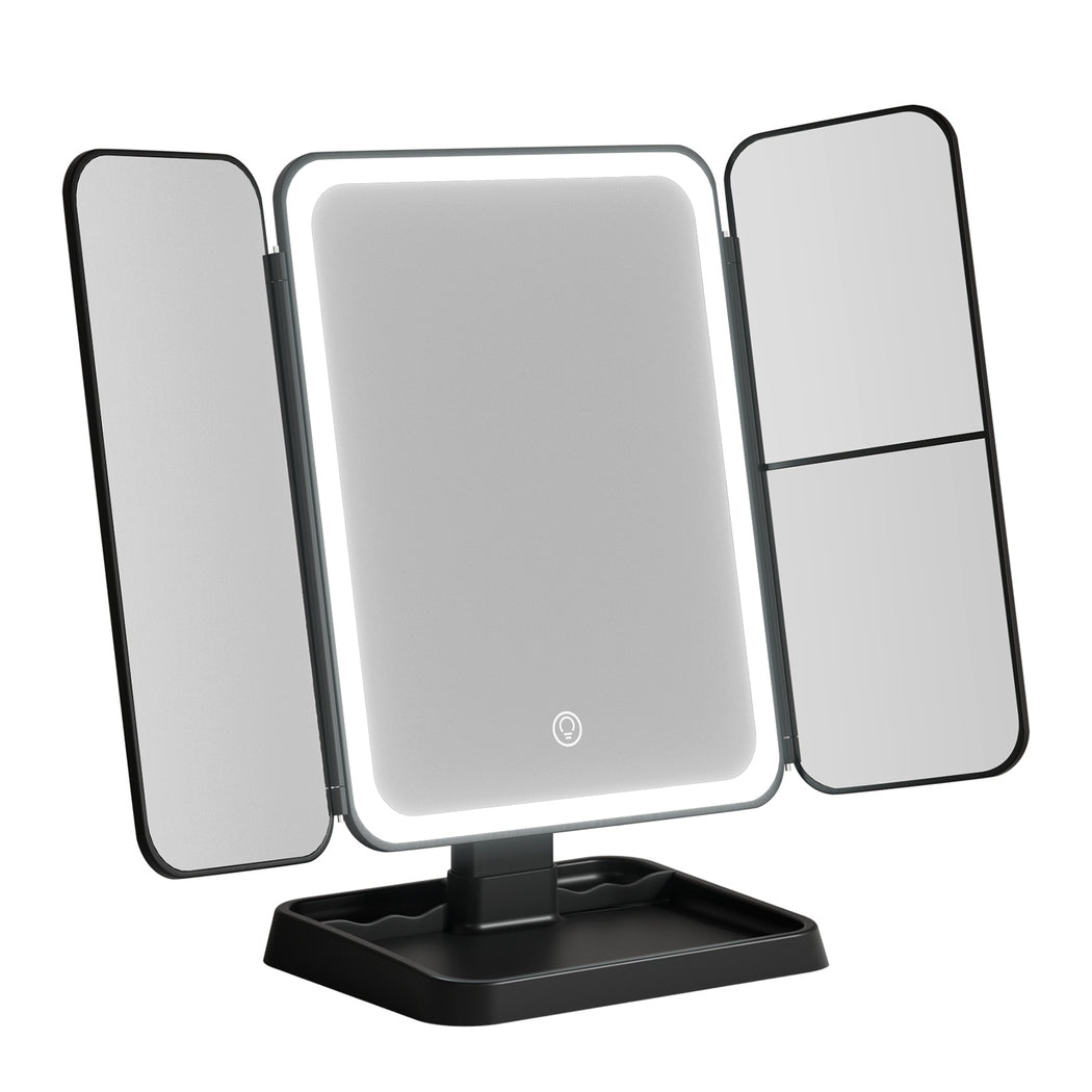 Makeup Mirrors - Modern LED Lighted Vanity Mirror - Tri-Fold