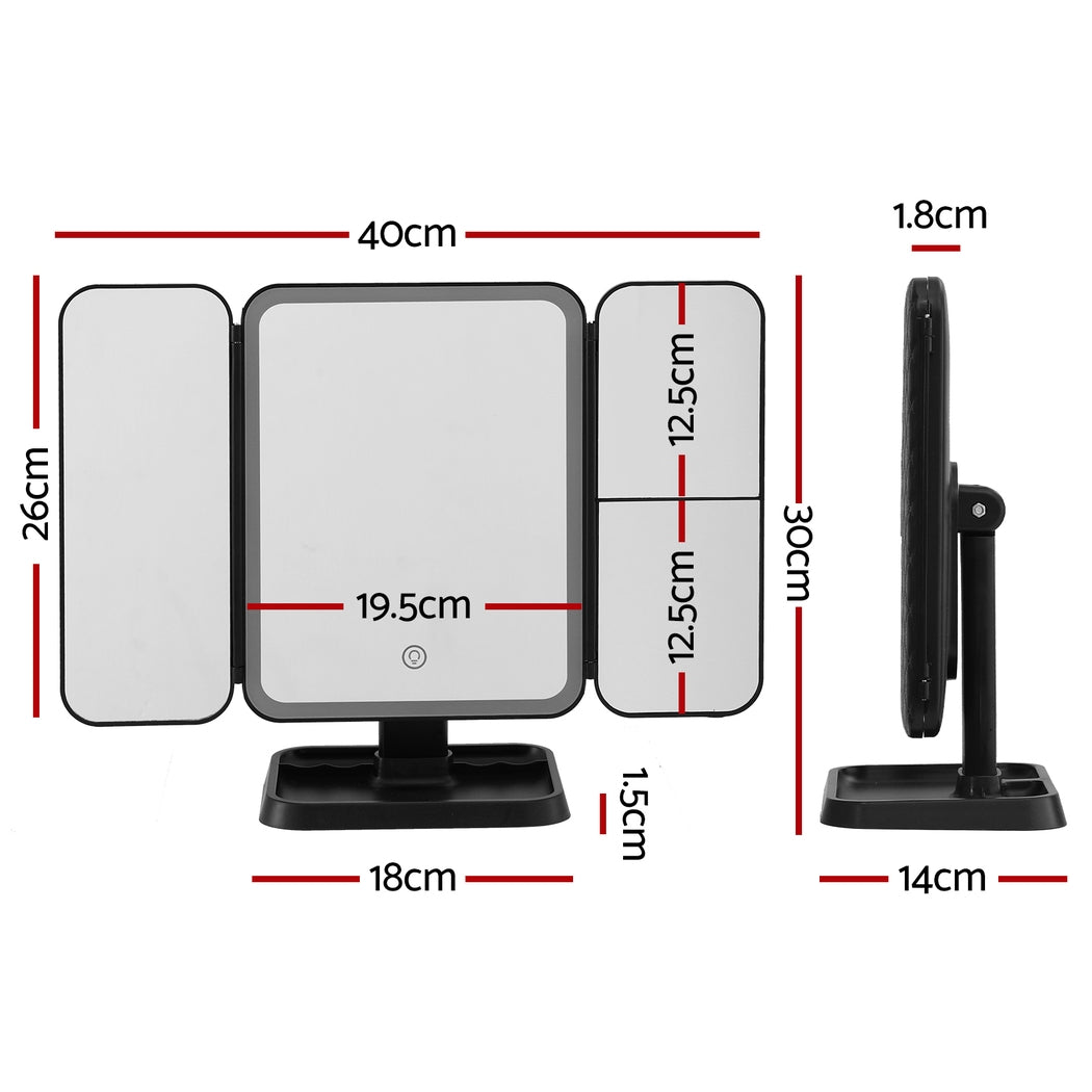 Modern LED Lighted Vanity Mirror - Tri-Fold | Makeup Mirrors