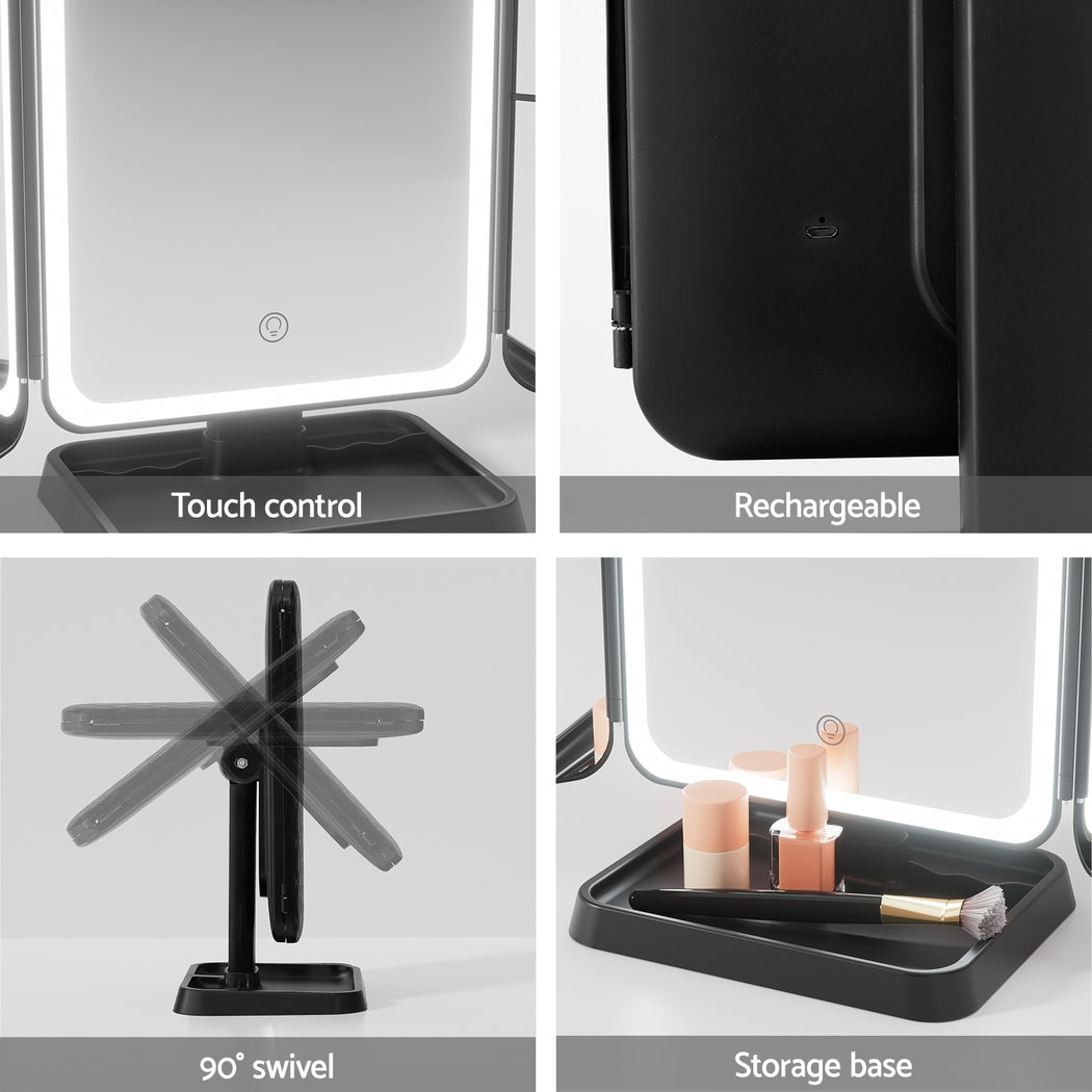 Modern LED Lighted Vanity Mirror - Tri-Fold, Makeup Mirrors - photo 7