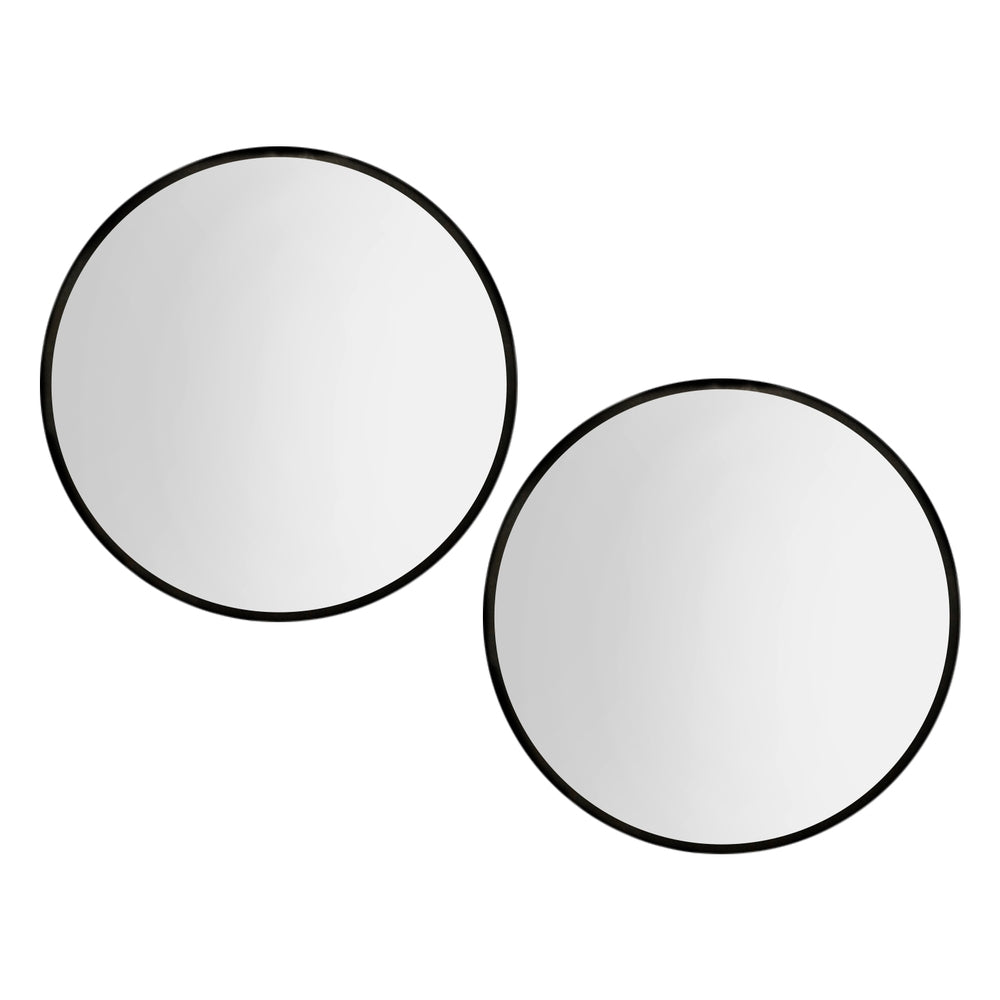 2 Wall Mirror Makeup Home Decor Framed Mirrors Round Black