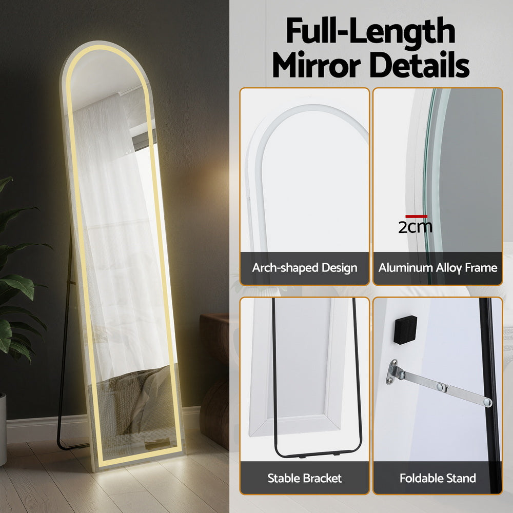 LED Full Length Mirror Floor Dressing Mirror 160cm, Mirrors