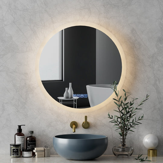 Bluetooth Led Wall Mirror With Light 60Cm Bathroom Decor