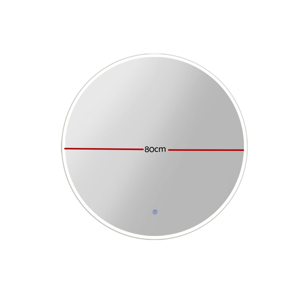 2 Wall Mirror 80cm with Led light Makeup Home Decor Bathroom Round Vanity