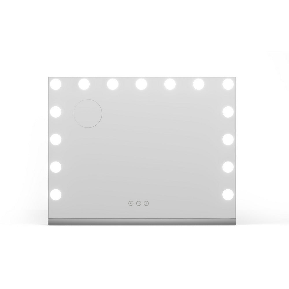Makeup Mirror 58x46cm Hollywood Vanity with LED Light Tabletop Wall
