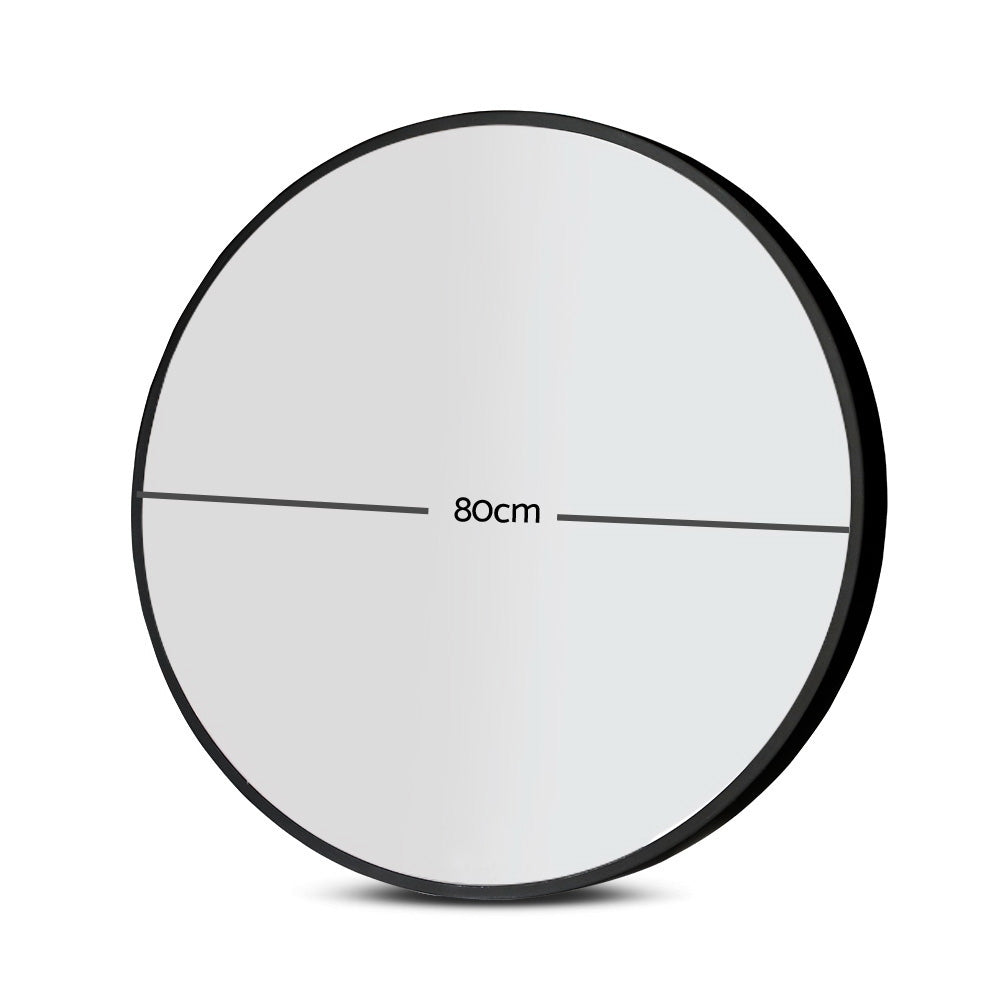 Wall Mirror Makeup 80Cm Home Decor Framed Mirrors Bathroom Round Black