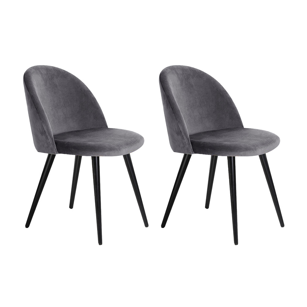 Velvet Modern Dining Chair - Dark Grey