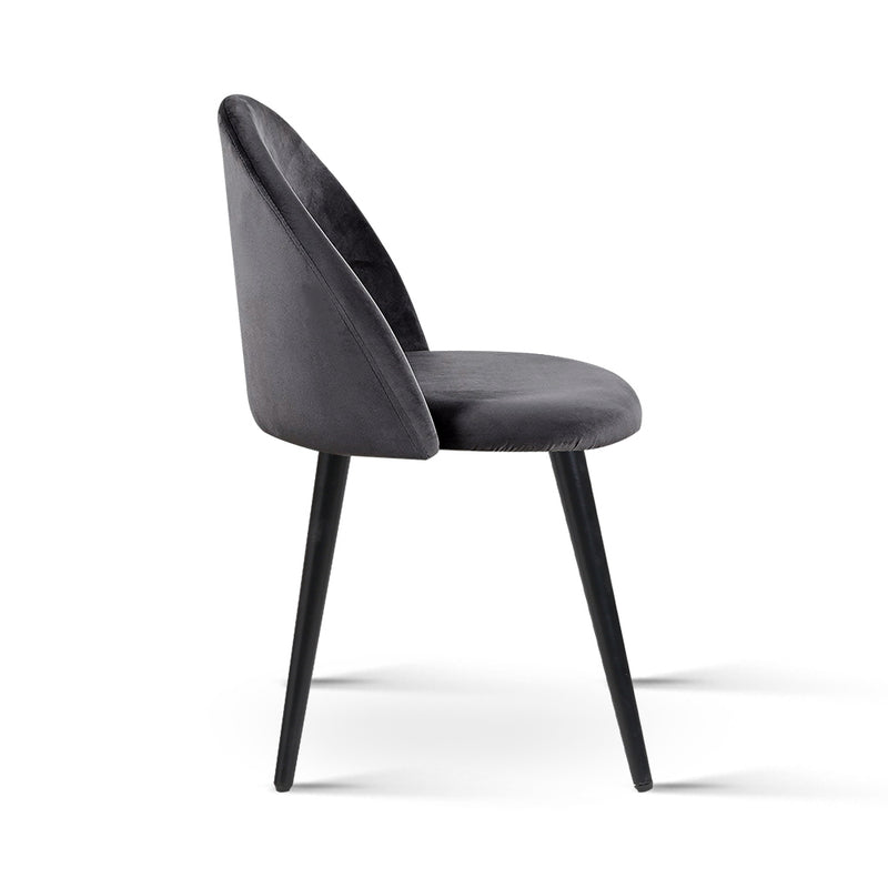 Velvet Modern Dining Chairs - Dark Grey