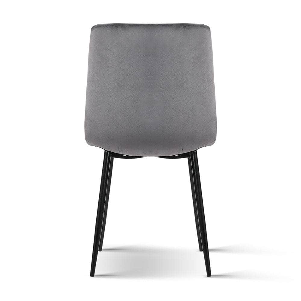Dining Chairs Set Of 4 Velvet Horizontal Slope Grey