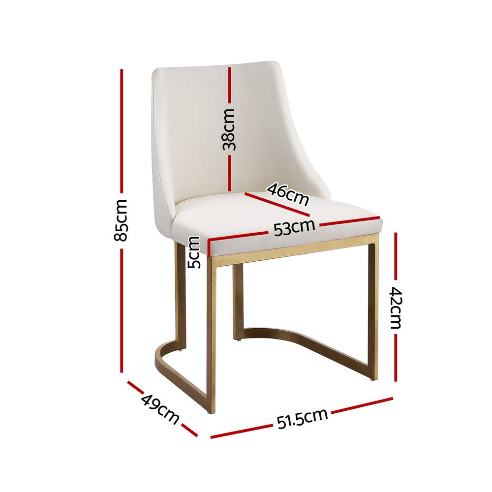 Dining Chairs Set Of 2 Linen Fabric Frame Beige