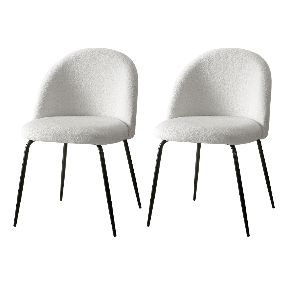 Elevate Your Dining Experience with the Sherpa Boucle White Dining Chair