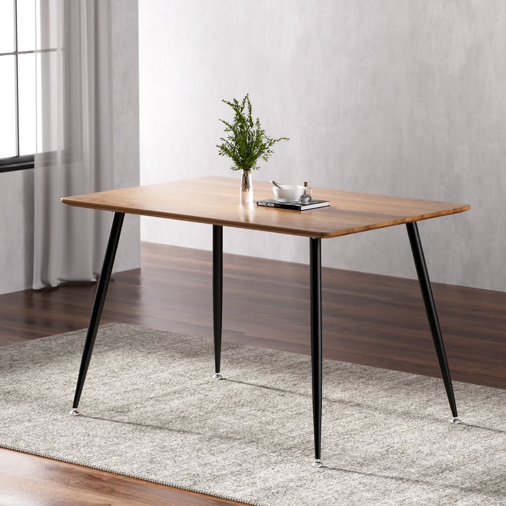 Wooden finish - Dining Table 4 Seater Kitchen Cafe Wooden Table Rectangular