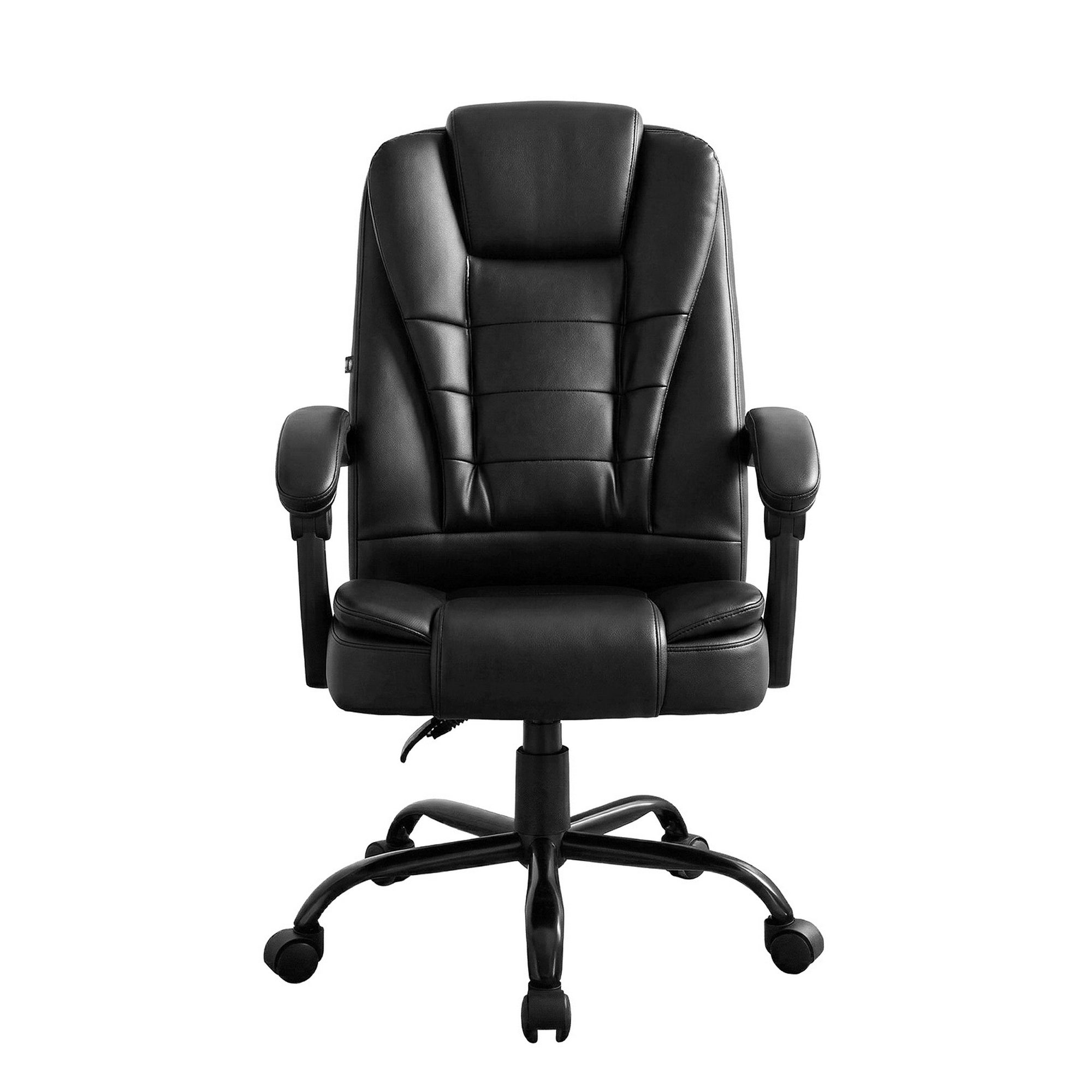 Electric 2 Point Massage Office Chairs PU Leather Recliner Computer Gaming Seat Black