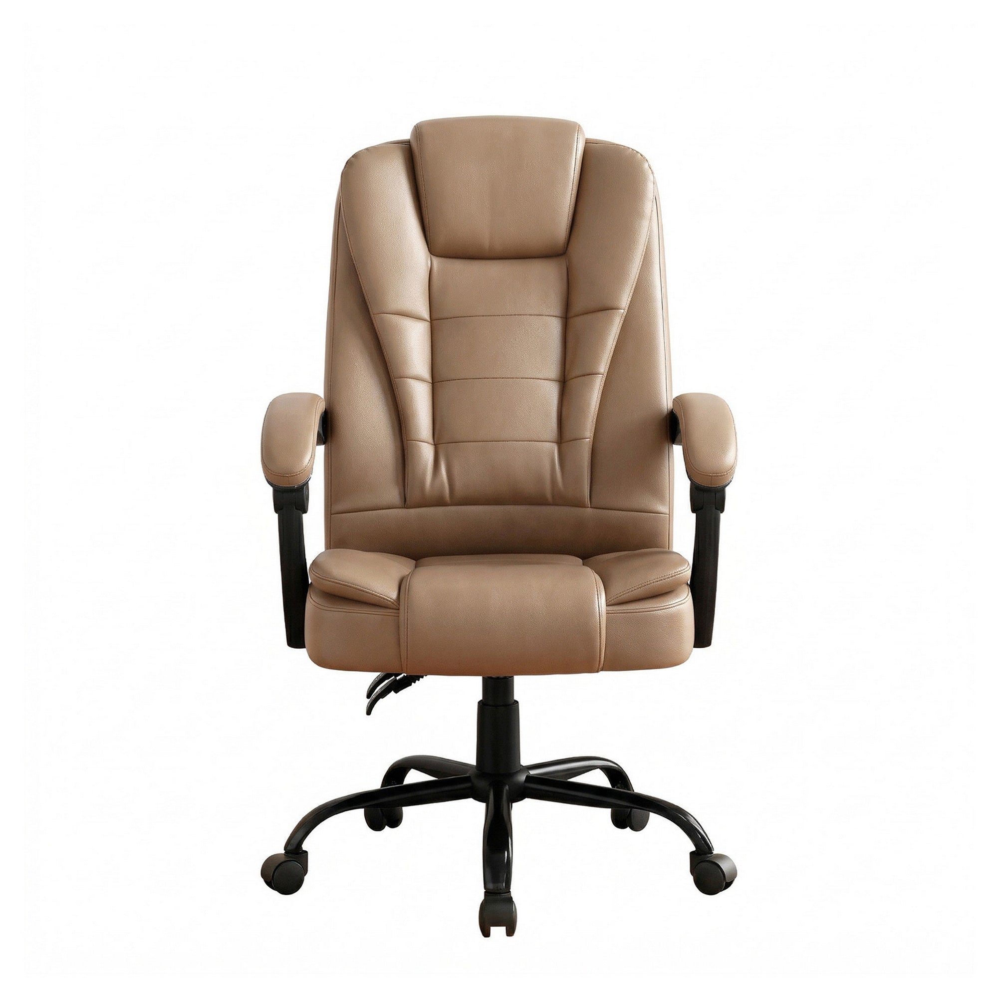 2 Point Massage Office Chair Pu Leather Espresso