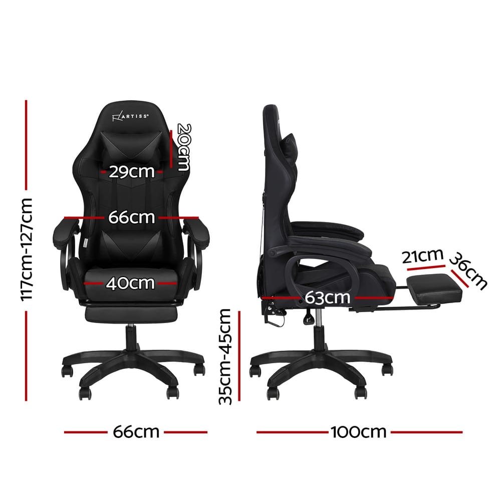 Gaming Office Chair Massage 66x66x117cm