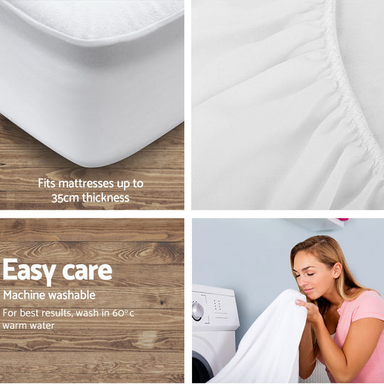 Simple Deals Bedding Alzbeta King Single Size Waterproof Bamboo Mattress Protector
