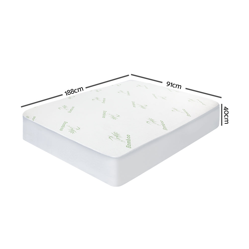 Bamboo Mattress Protector Single Size Soft Breathable Cover