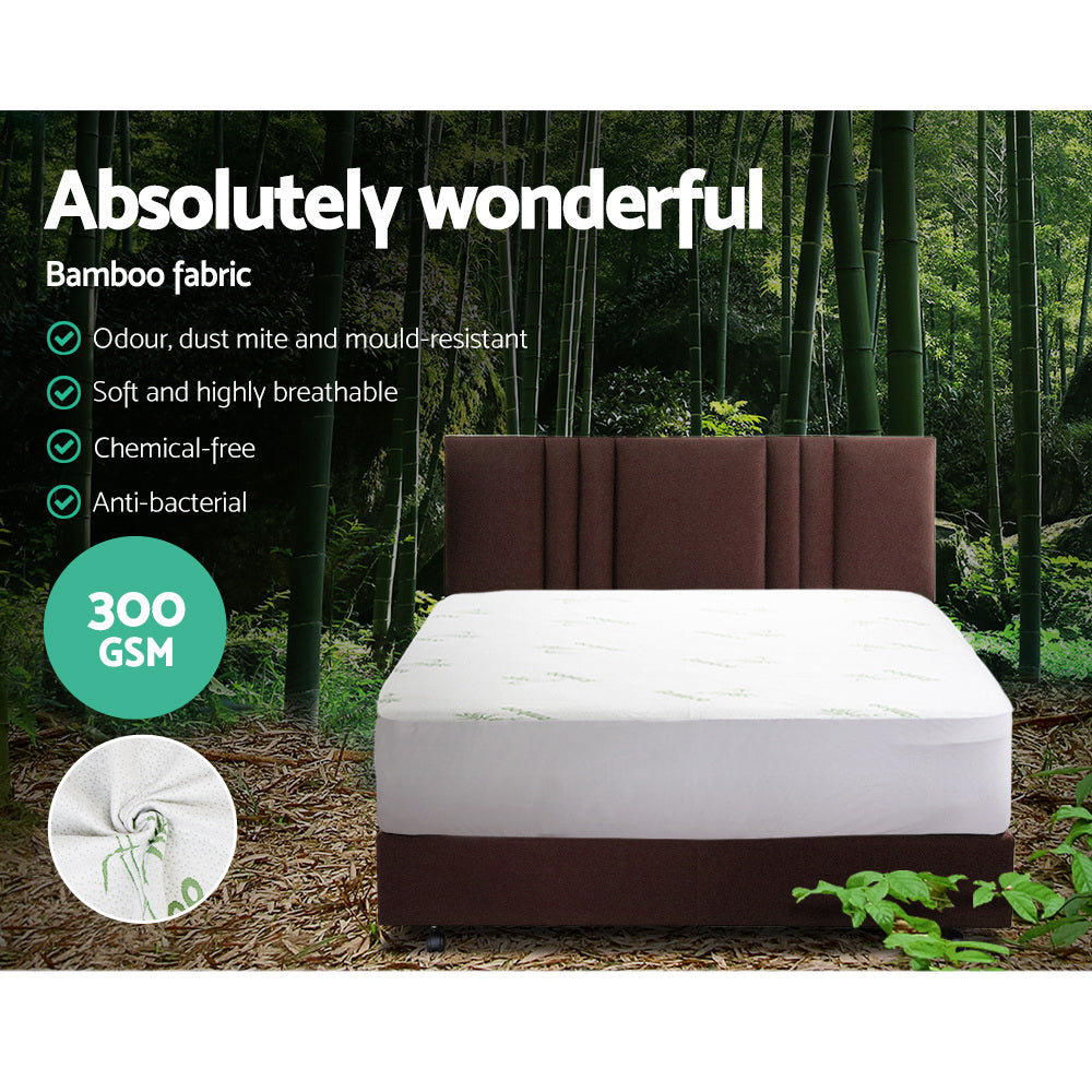 Bamboo Mattress Protector Single Size Soft Breathable Cover